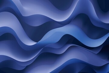 Fototapeta premium Abstract Blue Wavy Pattern with Depth and Dimension
