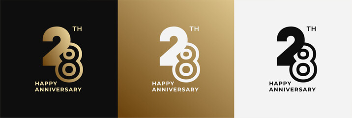 Logo 28th, 28 years anniversary, Creative design template for celebration, birthday and invitation. Editable file © ahmadfaiz