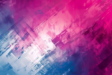 Abstract Digital Painting with Pink, Blue, and White Brushstrokes