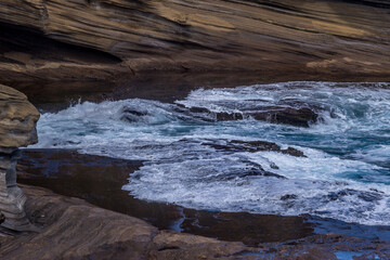 Dramatic Ocean crashing wave Hawaii at Makapu Point