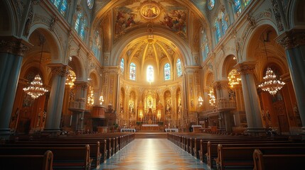 Aligning Light: Grand Interior of a Cathedral