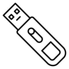 Illustration of Flash Drive Line Icon