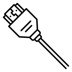 Illustration of HDMI Cable Line Icon