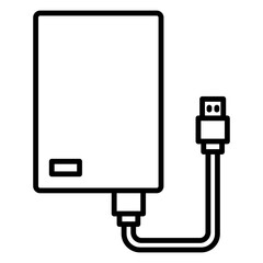 Illustration of Harddisk Line Icon