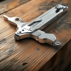 Precision Calipers on Polished Wood Surface