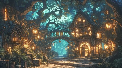 Obraz premium 時計仕掛けの森の魔法15