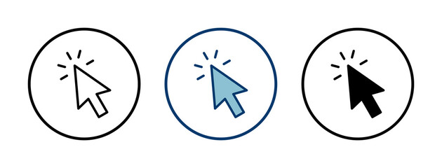 Click icon vector isolated on white background. Cursor icon. Computer mouse click cursor black arrow icons. pointer arrow