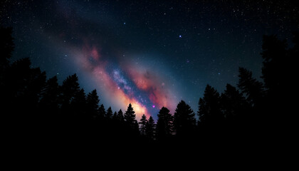 Naklejka premium Enchanting Night in the Forest