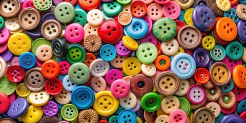 Colorful array of buttons for craft and DIY projects, buttons, colorful, array, craft, DIY, projects, sewing, decoration