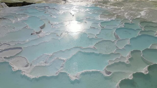 Drone - Pammukale, Turkiye - Travertines