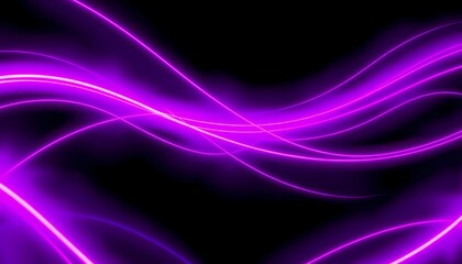 Abstract High-Tech Neon Purple and Pink Lines Flowing Smoothly Through Dark Space