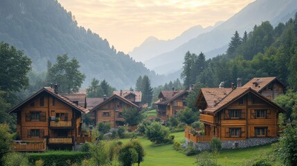 Obraz premium Mountainside Chalets