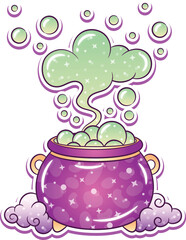 Halloween cute pot sticker drawing without background