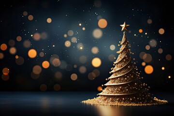 Elegance of Gold: Christmas Tree Adorned with 