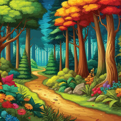 Obraz premium Natural Landscape Vector illustration 