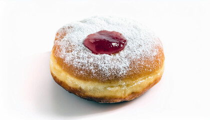 Delicious Powdered Donut with Red Jelly Filling