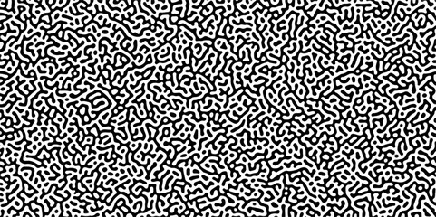 Abstract truing organic wallpaper Turing reaction diffusion monochrome seamless pattern .Monochrome Turing reaction background .Natural seamless line pattern. Linear design with biological shapes .	
