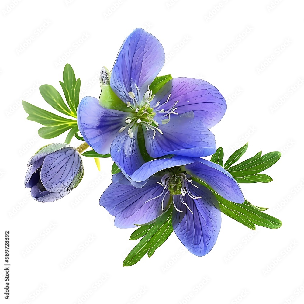 Wall mural christmas aconite flower isolated on white background.