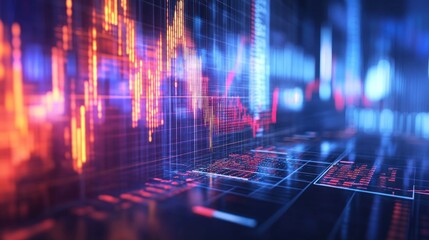 Fototapeta premium technical financial graph on technology abstract background