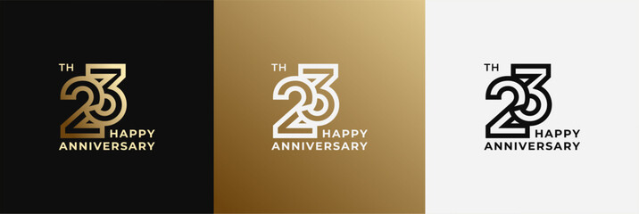 Logo 23th, 23 years anniversary, Creative design template for celebration, birthday and invitation. Editable file © ahmadfaiz