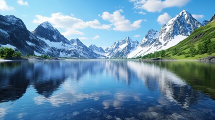 Serene Mountain Reflection in Tranquil Lake