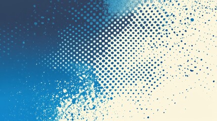 Dynamic Halftone Sporty Vector Design in White and Blue on Grunge Texture Gradient Background