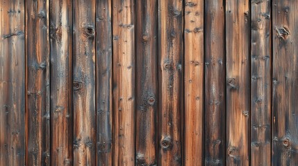 Background, a weathered, brown wooden wall 