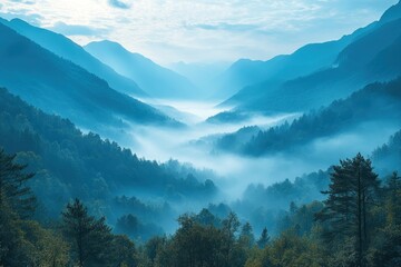 Misty Mountain Landscape