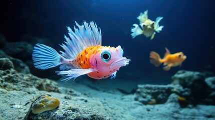 Vibrant Fish Swimming in Clear Ocean Water