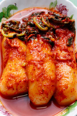 whole radish kimchi, chonggak kimchi