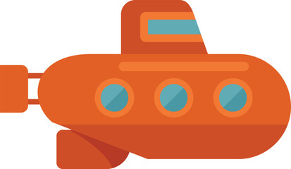 Orange submarine is traversing the deep sea, offering a glimpse into underwater exploration