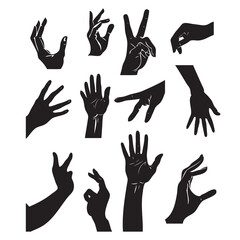 Hands set sign languages