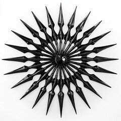 Obraz premium black symmetric mandala on a white background 