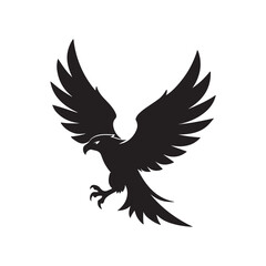 Black eagle silhouette with outstretched wings