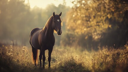 Majestic Horse in Golden Light