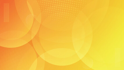 Abstract orange vector background with circles. Dynamic textured yellow abstract background. Fluid circles yellow color beautiful background with halftone texture.