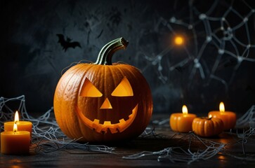 halloween pumpkin on a dark background
