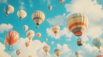 Obraz premium 28. A whimsical hot air balloon festival in a bright sky