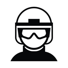 Iconic Helmeted Figure for Safety and Protection Theme