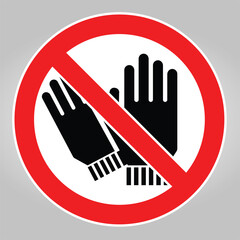 Fototapeta premium No Gloves Symbol for Safety and Cleanliness