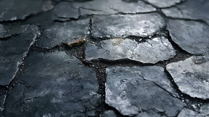 Obraz premium Close-up of cracked stone surface