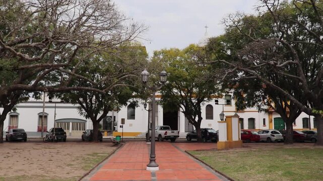 Independence Square in the city of Chascomus and the church in the background