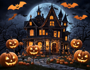 Fototapeta premium halloween night scene