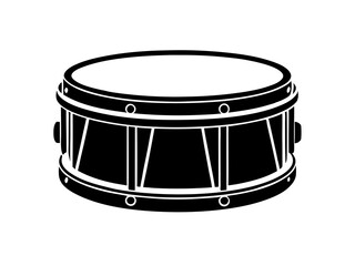 Snare Drum black silhouette icon illustration white background