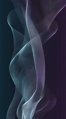 Naklejka premium Abstract wavy lines in gradient colors, creating a smooth, flowing visual effect.
