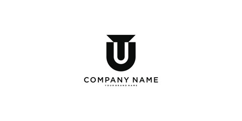 UT or TU letter logo design. Creative U T letter icon. Premium Vector