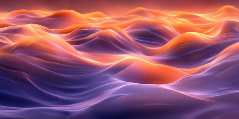 Obraz premium Abstract waves in vibrant colors, creating a surreal landscape effect.