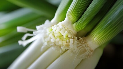 Obraz premium Close-up of Fresh Green Onions