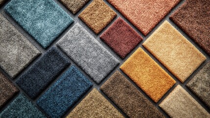 Innovative Carpet-Textured Vinyl Floor Tiles Close-Up in Flat Vector Art | Modern Flooring Technology Illustration