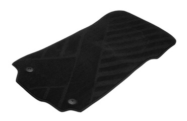 One black car mat isolated on white